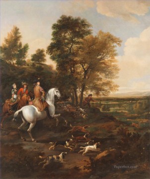  caza lienzo - Jan Wyck caza de liebres